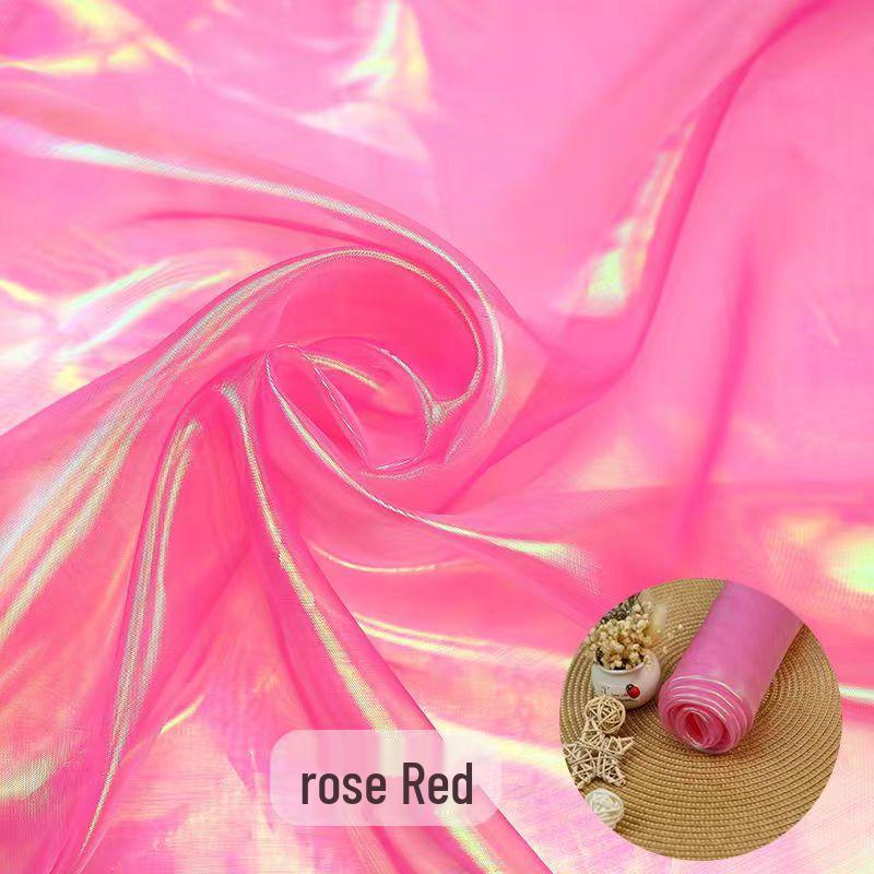 Seven-Color Iridescent Gauze Fabric for Costumes and Wedding Decor
