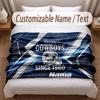 Dallas Cowboys Printed Flannel Blanket Custom Name Text Soft Warm Throw For Bedroom Holiday Gift
