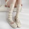 Women's Mid-Calf Bow Ballet Pile Socks - Spring/Autumn Style