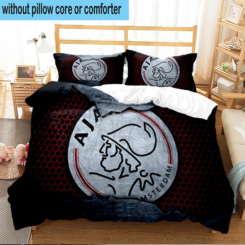 Kühner Ajax Amsterdam Spirit 3-teiliges Bettwäsche-Set mit Aufdruck, Enthält einen Bettbezug und zwei Kissenbezüge für Schlafzimmer, Studentenwohnheim, Geeignet für alle Jahreszeiten
