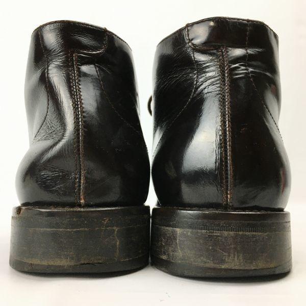 Vintage All Leather HUGO BOSS Chukka Boots Size 25.0 Made in Italy Dark Brown(USED)