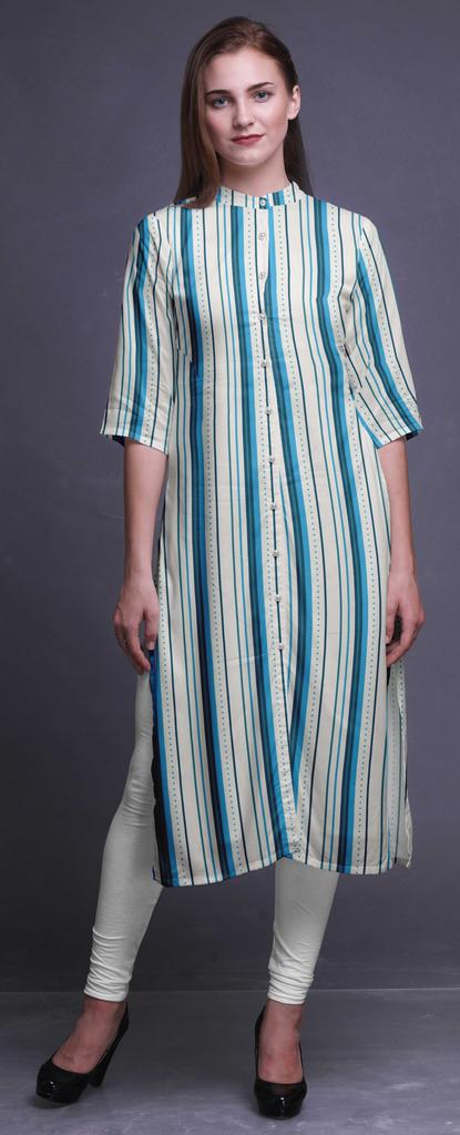 Bimba Printed Straight Kurti Kurtis For Women Summer Clothing Large