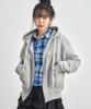 Kijiko Ke106-Shirring Hooded Zip Up Melange Gray