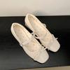 Fashion Women Mid Heel Pumps Patent Leather Women Mary Jane Shoes Fashion Shallow Butterfly-knot Shoes Spring Autumn Wedding Party Shoes