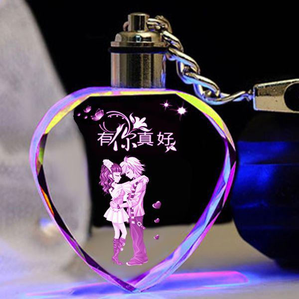 Heart-Shaped Crystal Keychain - Romantic Gift for Couples