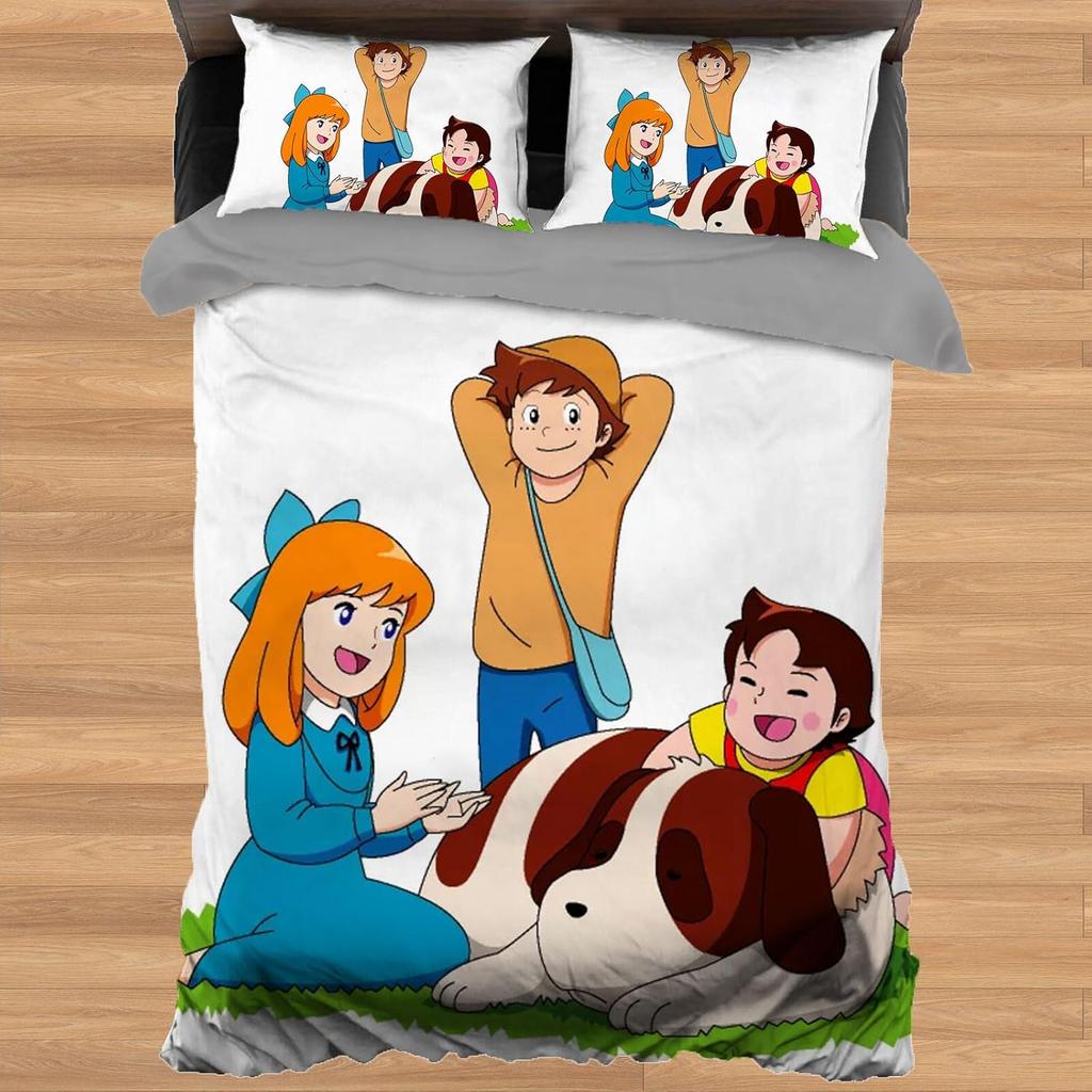 Set Biancheria da Letto Singola Anime Heidi, Copripiumino e Federe Heidi La Ragazza delle Alpi, Decorazione Camera da Letto, Regalo Ragazze Ragazzi 2/3 Pezzi