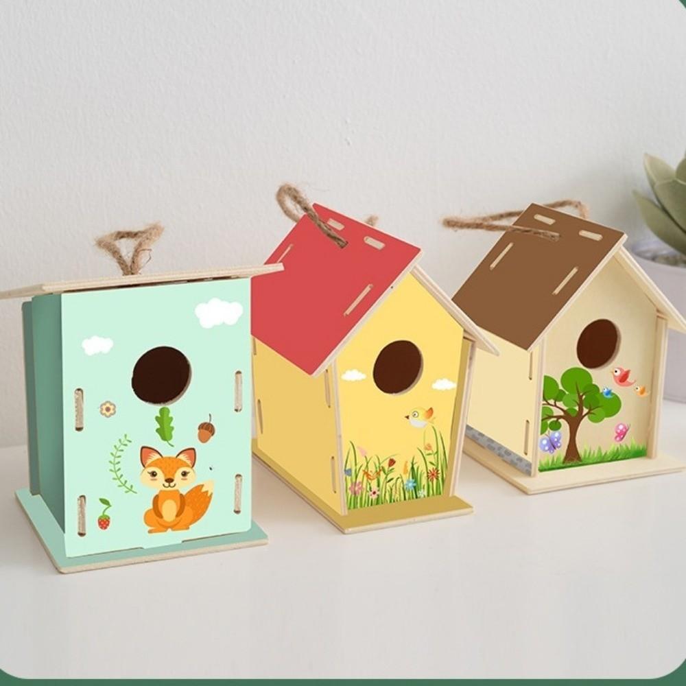 DIY Hanging Birdhouse for Painting Bird Nest House New Wooden Bird House  Pet Supplies