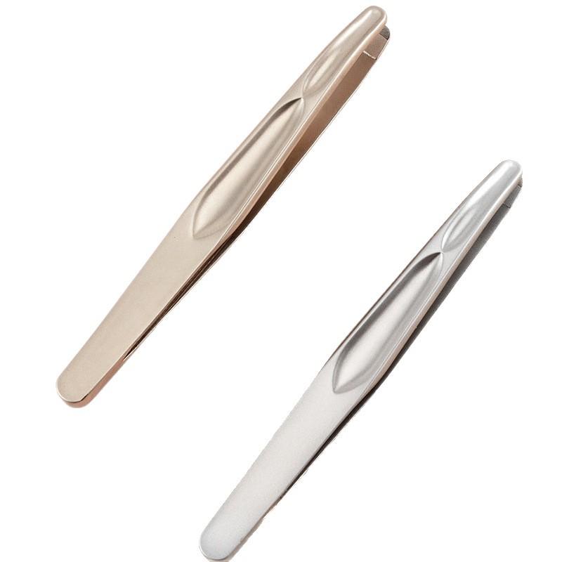 Tainless Steel Precision Tweezers for Eyebrow Eyelashes Beard & Mustache - High-Accuracy Round Head, Seamless Clamping
