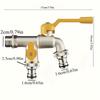 Heavy-Duty 304 Stainless Steel Garden Hose Faucet with Dual Outlet Single Hole Installation Compatible with Sprinklers Hose Guns