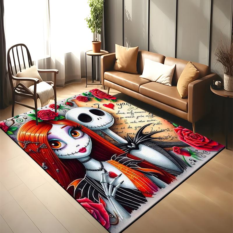 2026 Nuovo Cartone Animato di Natale The Nightmare Before Tappeto Regalo per Camera da Letto Soggiorno Casa Decorazione Divano, Decorazione per Bambini Tappetino per Pavimento