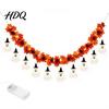 Unique Haunted House Accessories 70 Inch Halloween Light Up Ghost Garland Spooky Maple Leaf String with 10 Cute Witch Hat Lamps Ghosts Battery