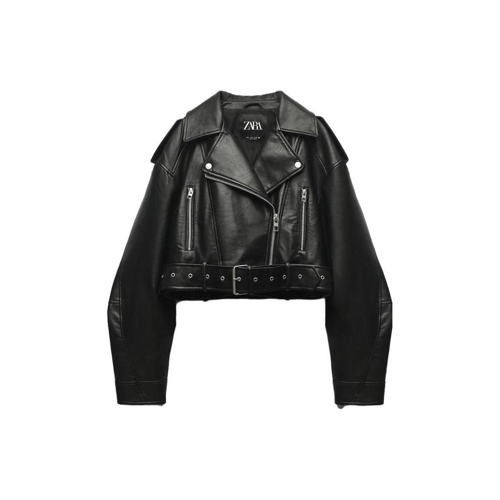 Zara Solid Color Zip Jacket Women Jackets Black 03427736800