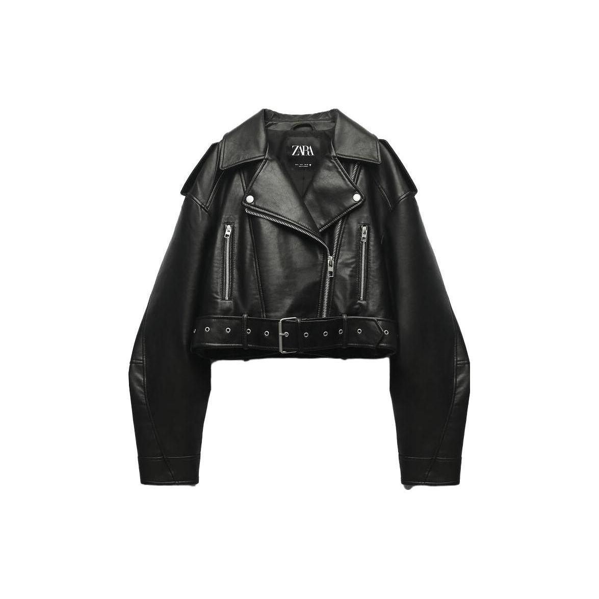 

Zara Solid Color Zip Jacket Women jackets Black 03427736800 XL