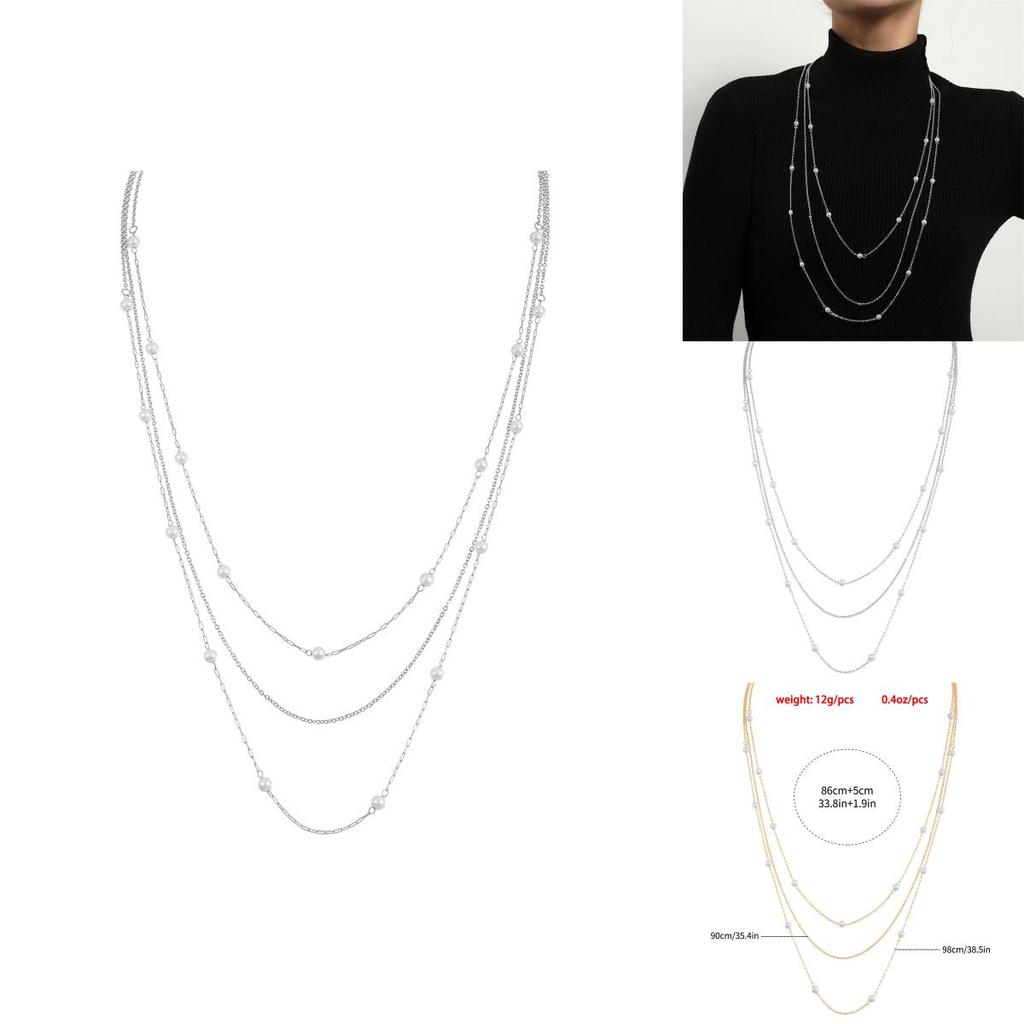 Minimalistische Legierungskette mit Kunstperlendekor für ein sommerliches Mode-Statement