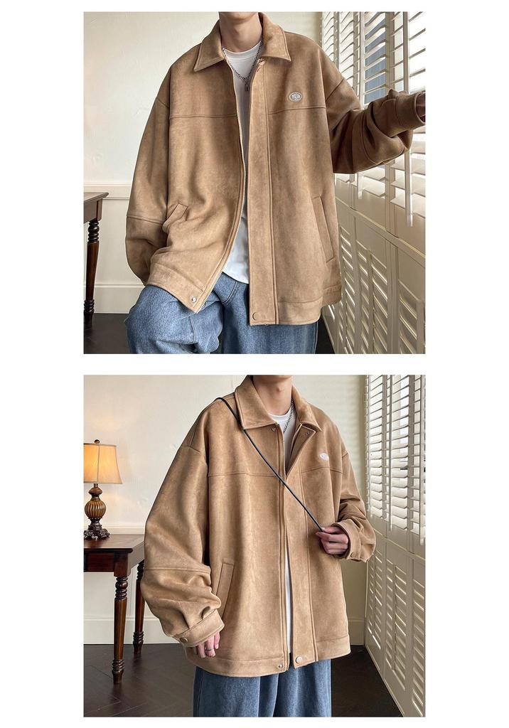 Men's Hong Kong Style Retro Suede Jacket - Cityboy Trendy Spring/Autumn