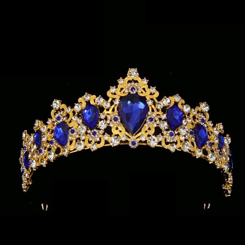 Rétro Baroque alliage bandeau de mariée bandeau bijoux nouveau anniversaire couronne accessoires cheveux luxe