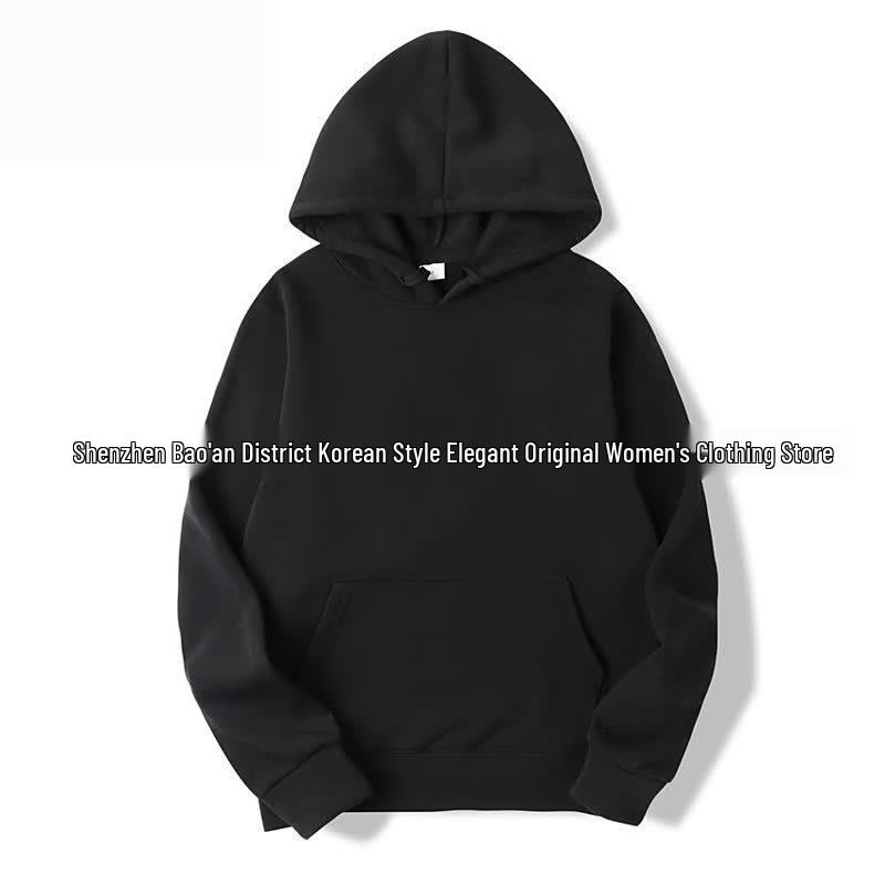 2023 Autumn/Winter Cross-border Casual Loose Hooded Sweatshirt with Plus Velvet for Men and Women