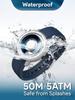 EUTOUR Magnetic Watch Men's Cool Simple Casual Quartz Watch Magnetic Ball Design 5ATM Waterproof 40MM Dial Rubber Band Silver Blue