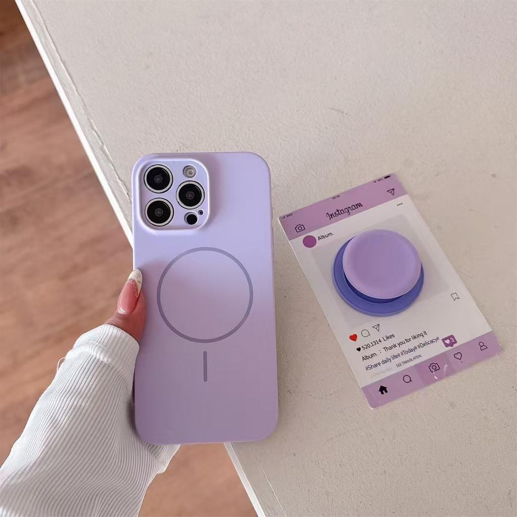 Fine ring liquid silicone magnetic attraction, suitable for iPhone15Pro Apple 16promax touch button 14p mobile phone case