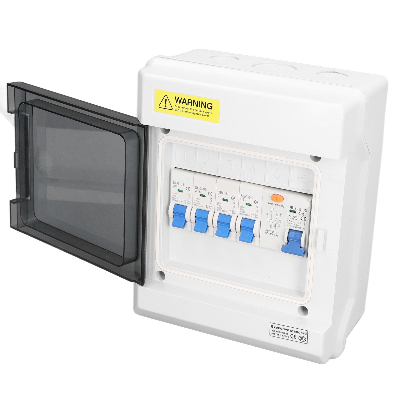 

Міні-автоматичний вимикач, 4-канальний захист від витоків, плата запобіжників 63A, 30mA, RCD+4MCB (6A+2 X