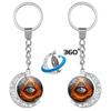 Ancient Egyptian Eye of Horus Double-Sided Rotating Moon Keychain Pendant