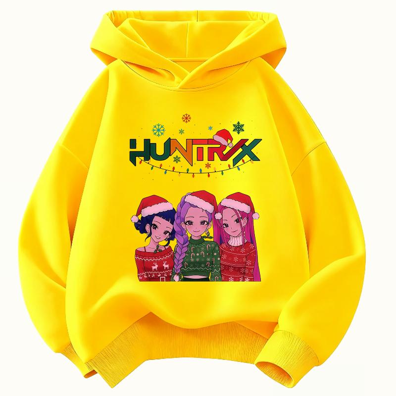 Popular K-pop Devil Hunter Children's Hoodie Christmas Outfit for Boy and Girl Autumnand Winter Warm Children's Hooded Sweatshirt