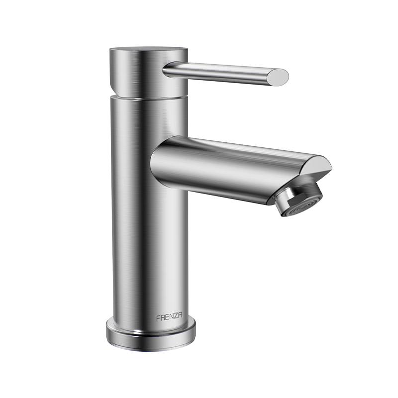 FAENZA Brushed Stainless Steel Bathroom Basin Faucet