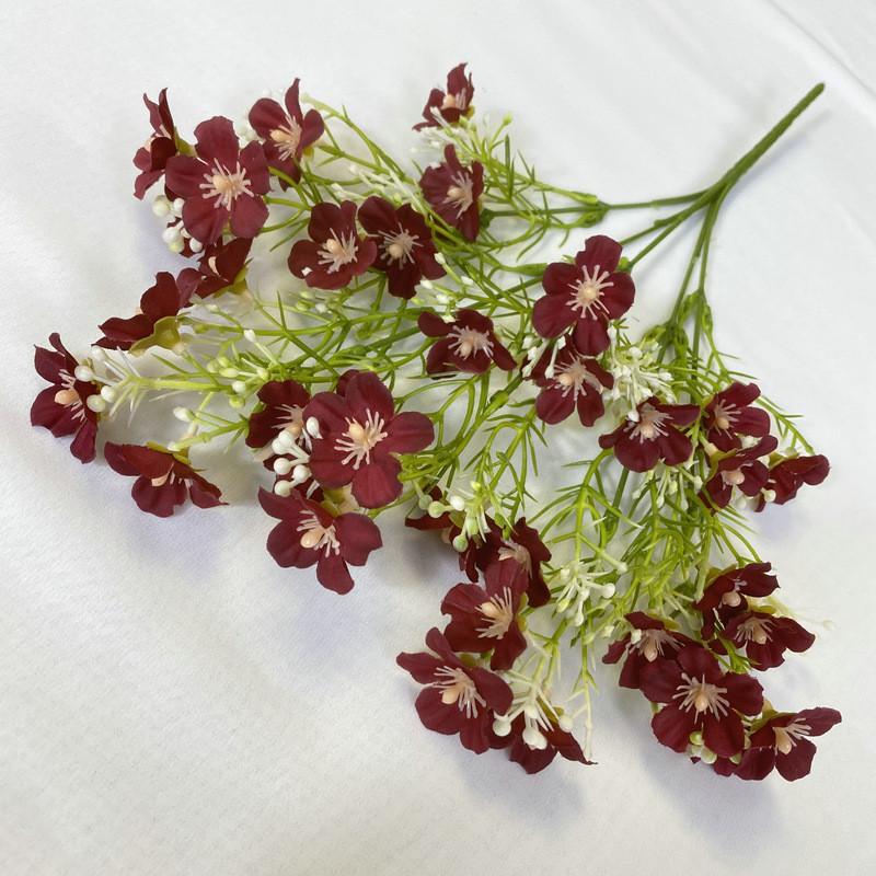 

Миланская гипсофила Искусственный букет для свадебной фотографии, реквизит для домашнего декора Burgundy