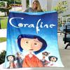 Coperta 3D Cartone Animato Coraline, Coperta in Flanella Coperta da Divano, Coperta Calda per Bambini per Casa Soggiorno Camera da Letto Letti Divano Ufficio