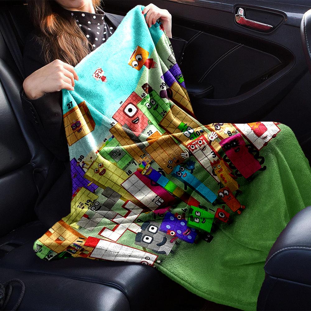 Numberblocks Theme Printed Blanket - Perfect for Couch, Bed, Travel & Outdoor Use | Machine Washable, Cozy & Durable.
