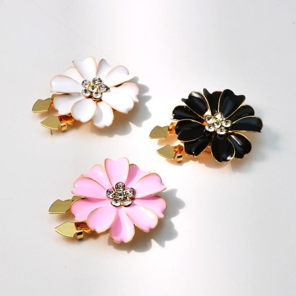 Flower Shaped Petal Rhinestone Cufflinks for Sewing Jeans Dress Fabric Blouse Button Cover Cufflinks Buckle Clip