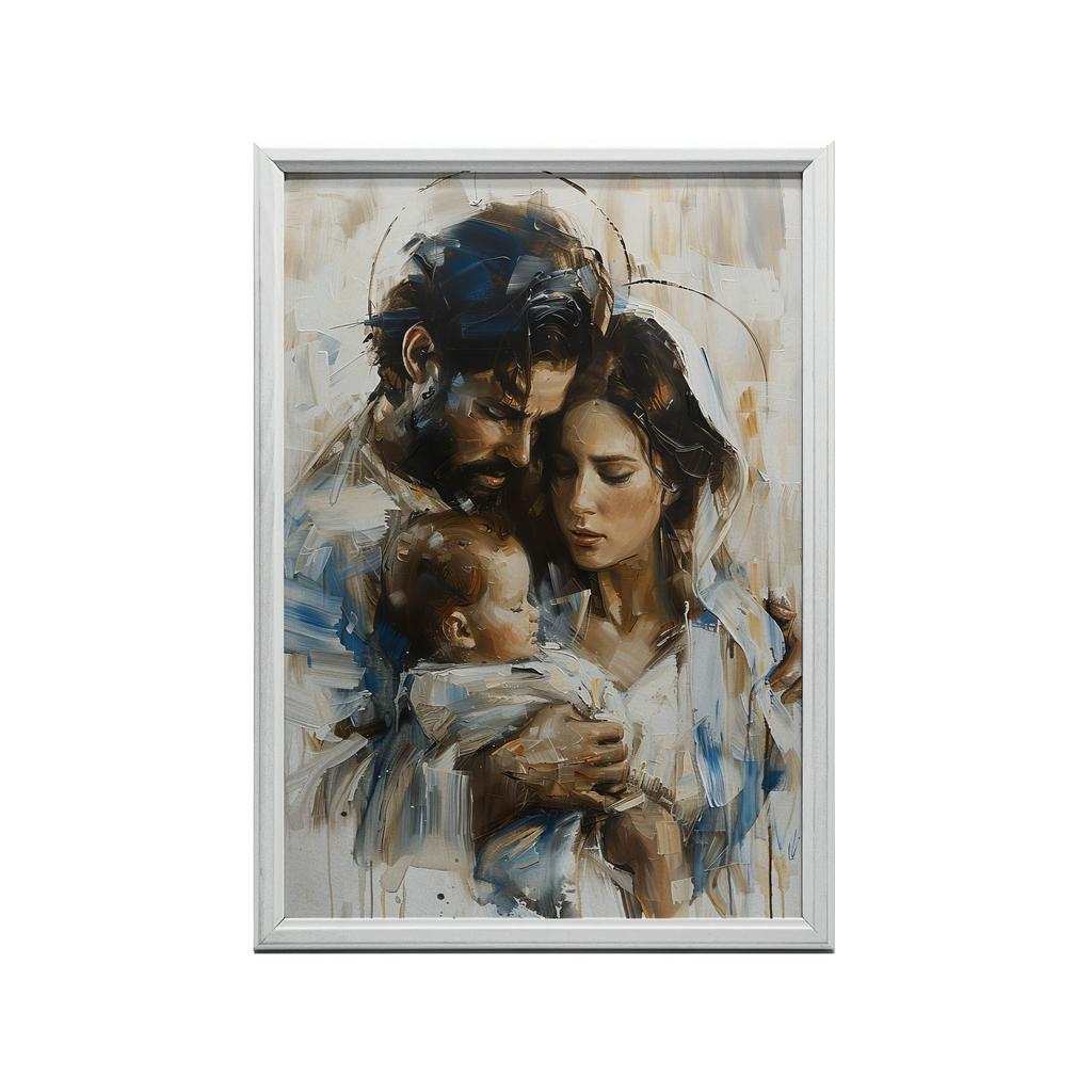Plakat Ciepło Świętej Rodziny Plakat Ciepło Świętej Rodziny, 30X40 Cm, Rama Aluminiowa Złota, Papier Matowy 230 Gsm