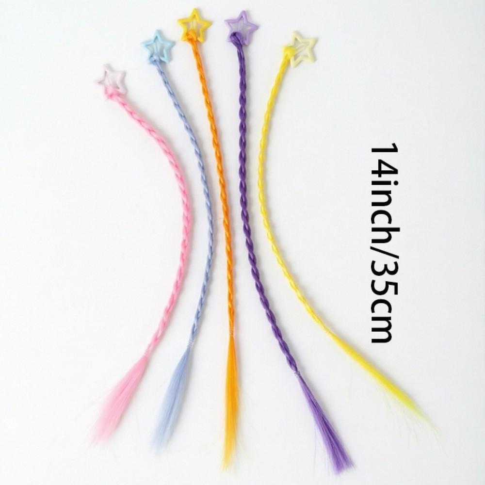 5pcs Cute Y2K Star Hair Clip Sweet Braided Hair Pieces Mini Hair Clip Decorations Music Festival