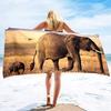 Custom Fantasy Elephant Beach Towel Man with Lantern Print Microfiber Sand Free Quick Dry Soft Travel Pool Accessory