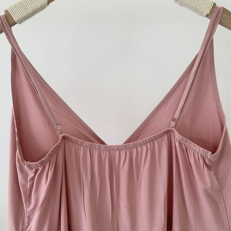 Suspender Skirt with Chest Pad Long Artificial Cotton Nightdress Female Summer New Sexy Pure Color Dress Nipple Coverage Homewear