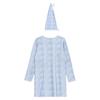 Boys Striped Soft Pajama Set Long Sleeve Loose Sleep Robe Nightgown with Adjustable Sleeping Cap Homewear for Christmas Xmas