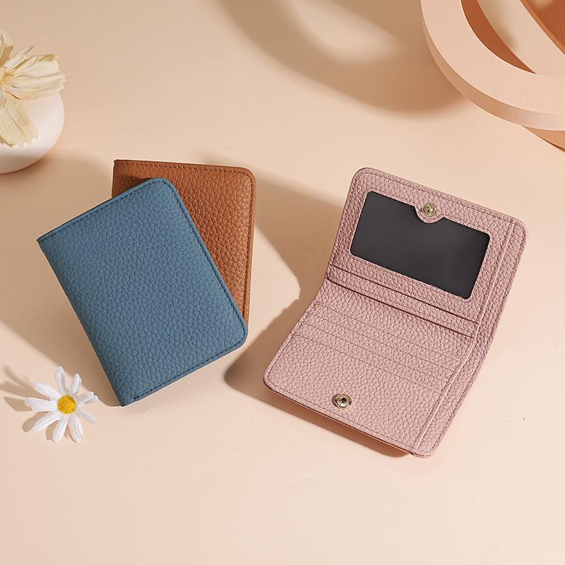 Women's RFID Mini Cowhide Wallet: Ultra-Thin Genuine Leather Anti-Magnetic Card Holder & Coin Purse