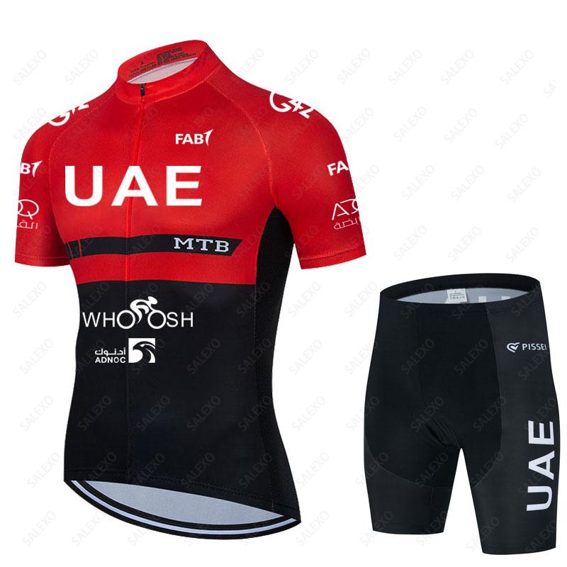 2025 Noua echipă din Emiratele Arabe Unite Ciclism Jersey Set Mens vară mânecă scurtă MTB Maillot Ropa Ciclismo Bicicletă Uzură respirabil Ciclism Îmbrăcăminte