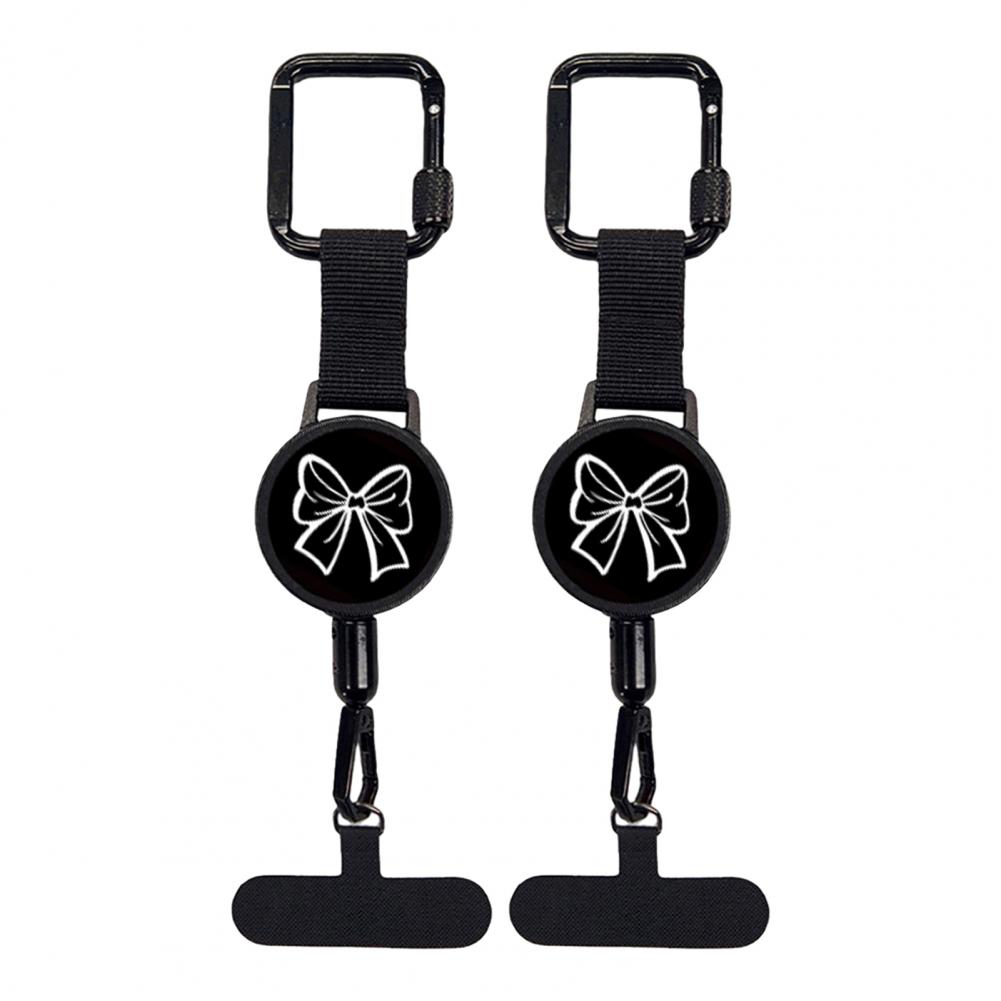 Stainless Steel Phone Holder Mobile Phone Retractable Holder with 60cm Cord Heavy Duty Keychain with Magnetic Closure Carabiner