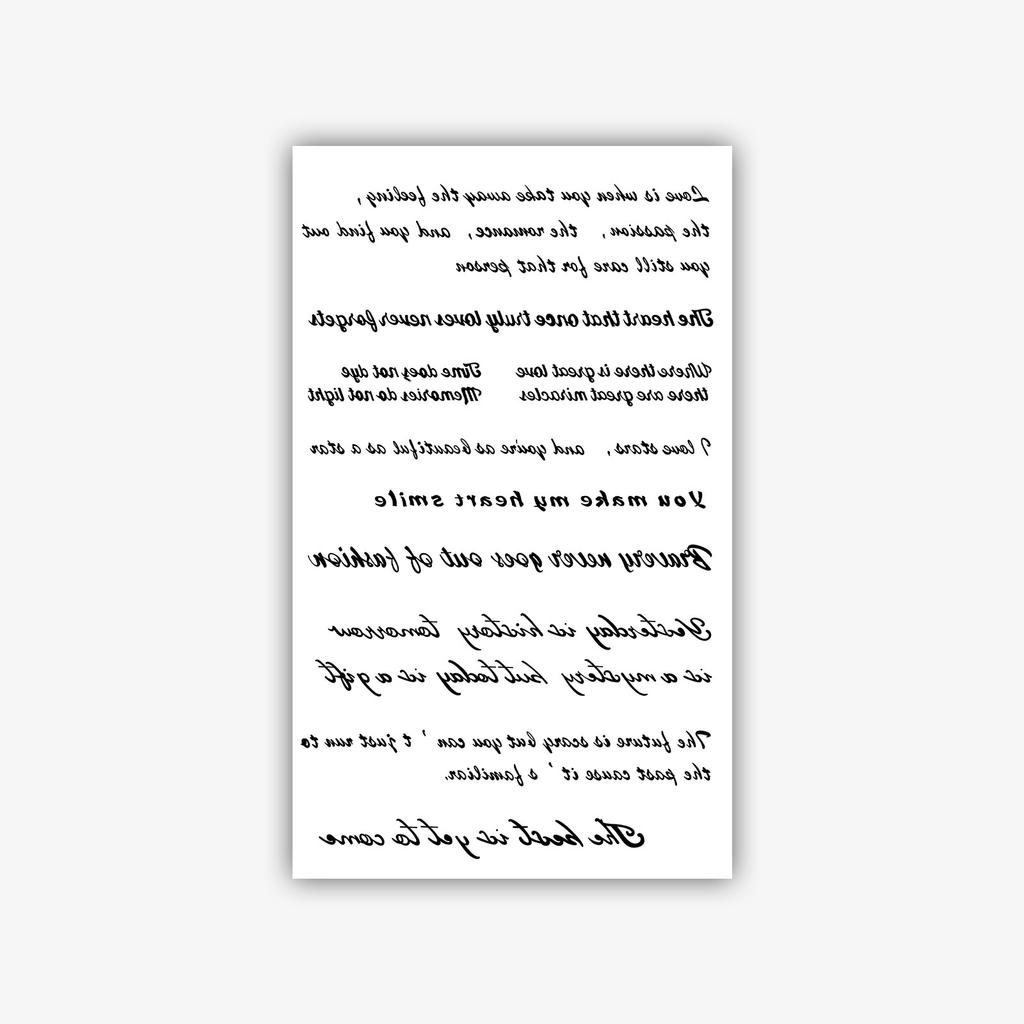 Simple English Short Sentence Tattoo Sticker Waterproof And Long-Lasting High-End Sense Of Arm And Thigh Letter Tattoo Sticker