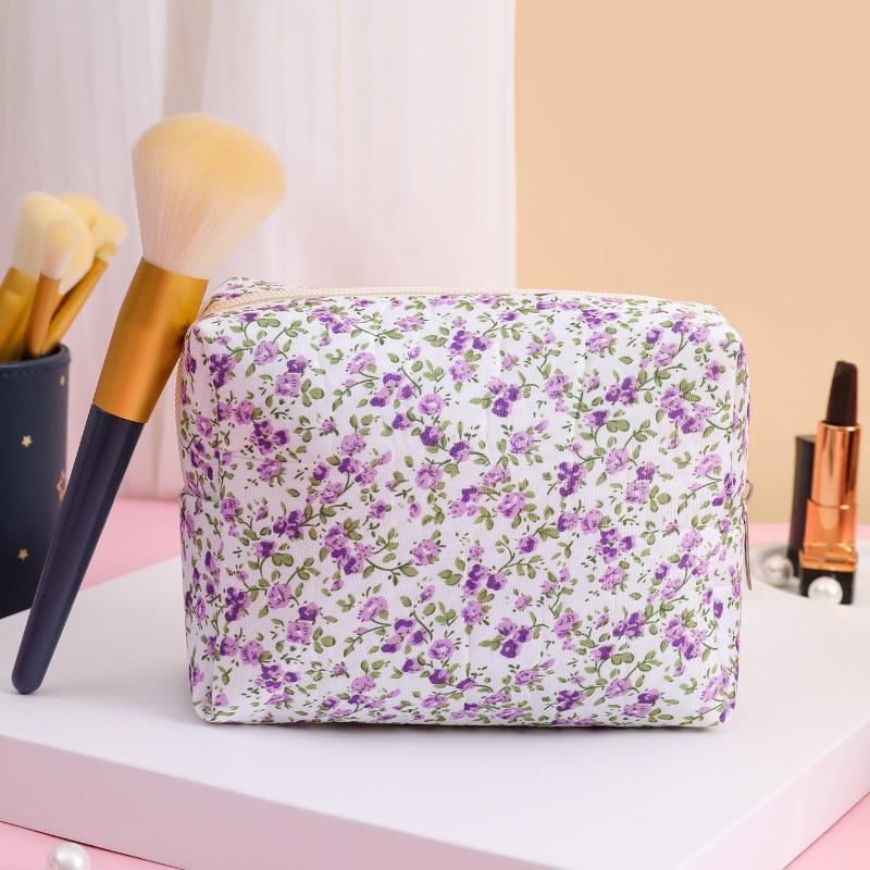 

Floral print storage bag, large-capacity makeup bag, portable toiletry bag, new InS-style makeup bag фіолетовий