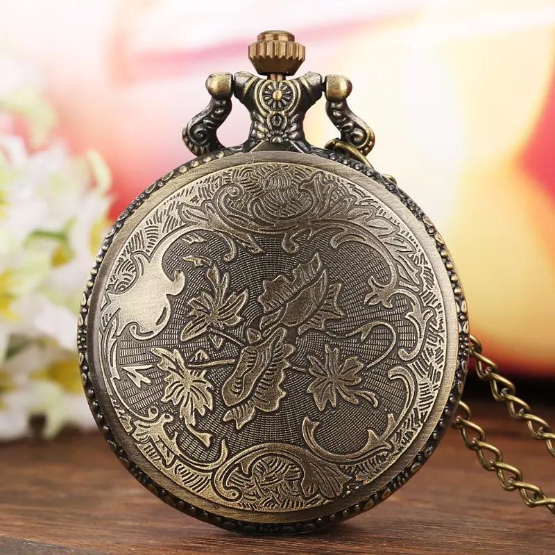Vintage Bronze London Quarz Taschenuhr Arabische Ziffern Zifferblatt Nostalgischer Halskettenanhänger Geschenk Serie