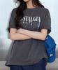 Beobeulpiseu [Unisex] Painting Embroidery Pigment T-Shirt_Charcoal