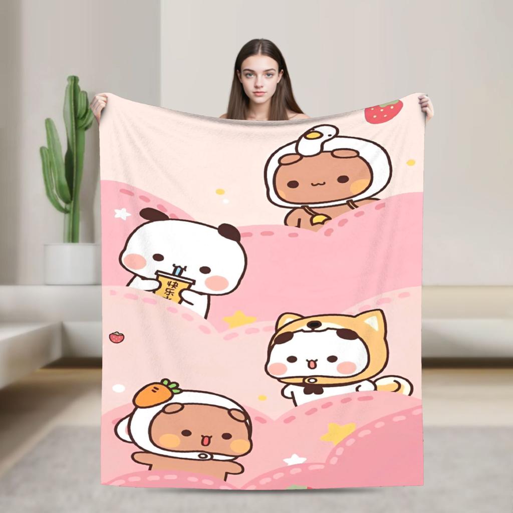 Bubu Dudu Flannel Blanket Winter  Warm Soft Throw Blanket for Kids Adult Couch Chair Funny Bedspread Sofa Bed Cover