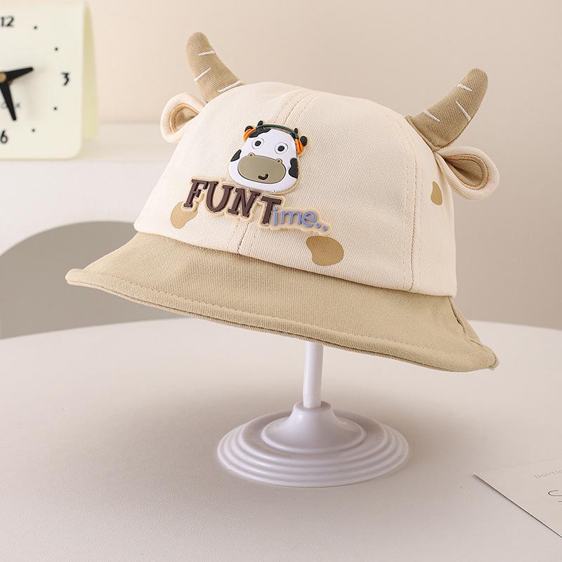 Spring 2026 Cartoon Cow Baby Bucket Hat - Adorable Sun Protection for Boys & Girls