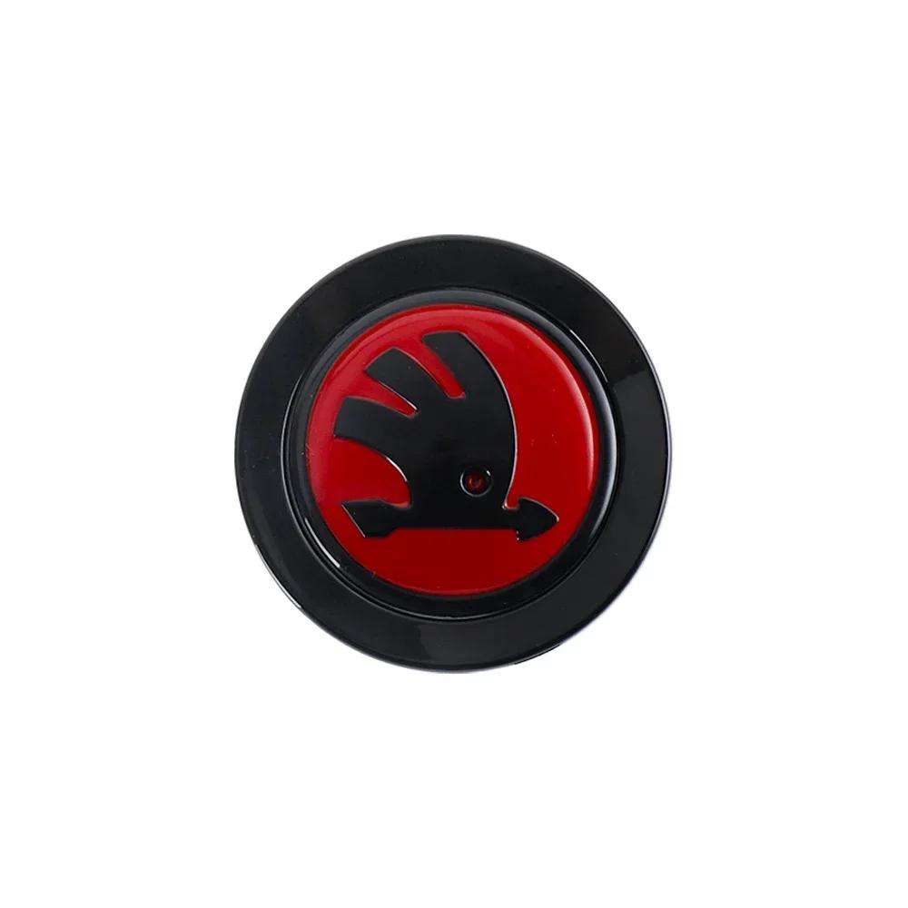 63MM Car Steering Wheel Center  Sticker for Skoda Vision-E 440 Felicia Afriq Kamio Fabia Octavia Kodiak Kamik ABS Accessorie