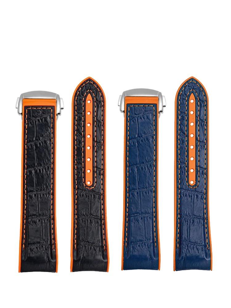 Braccialetto in Gomma Arancione da 20mm 22mm Per Orologio Omega Seamaster 300 Planet ocean 600 Cinturino Uomo Estremità Curva Pelle Silicone