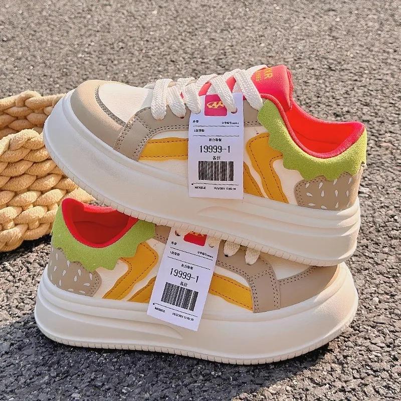 2024 Fashion Women's Shoes Cross Lacing Women's Vulcanize Shoes Hot Sale Color Matching New Round Head Classic Casual Shoes