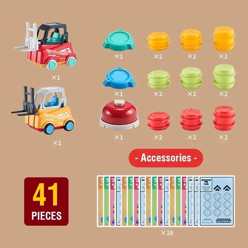 

Engineering Truck Forklift Press Toy Car Transport Game Sorting Stacking Game Educational Toys Inertia Vehicle Children Gift