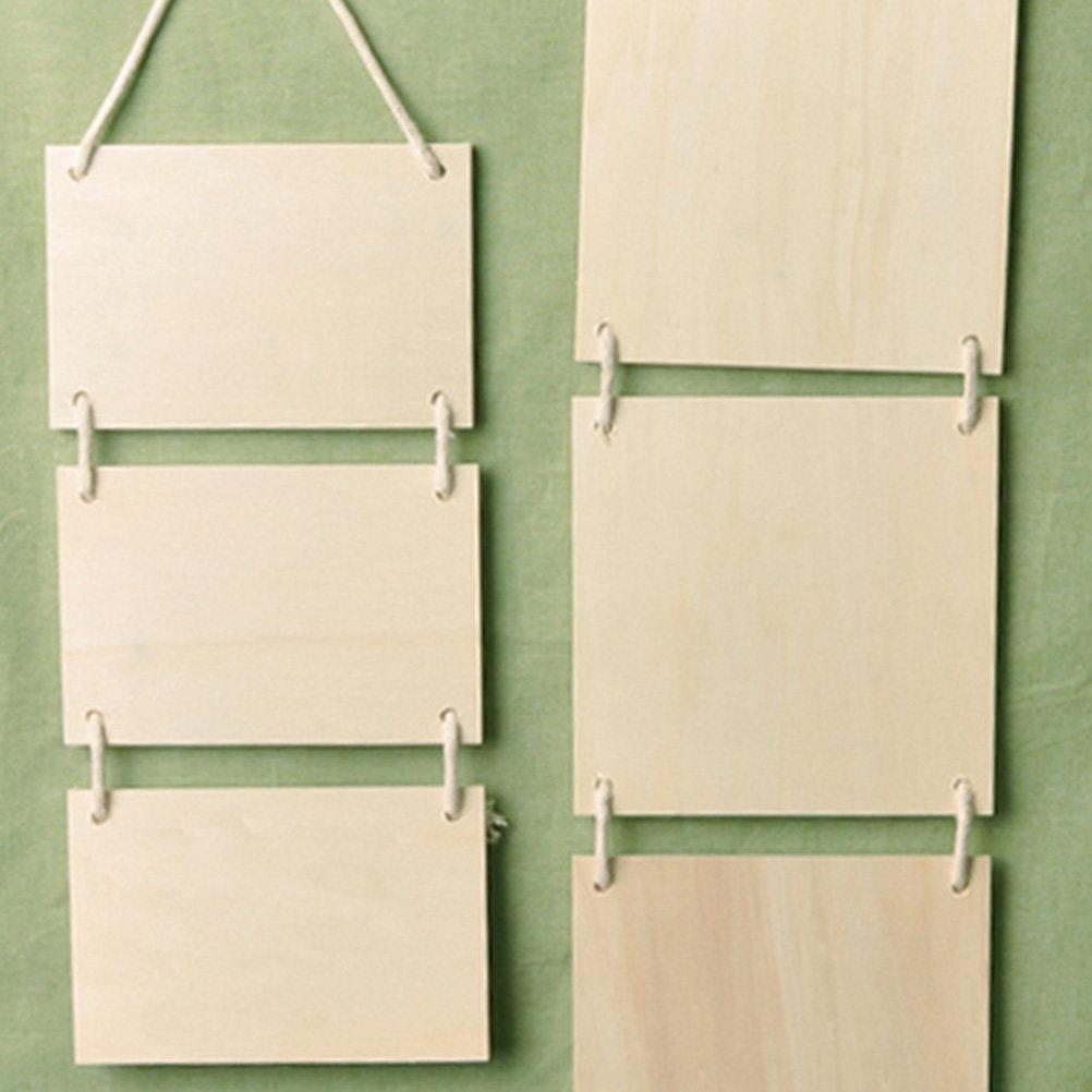 3Pcs Blank Wooden DIY Plaques Unfinished Hanging Boards for Art Craft Painting Decoration Interior Door Wall Bar Hotel